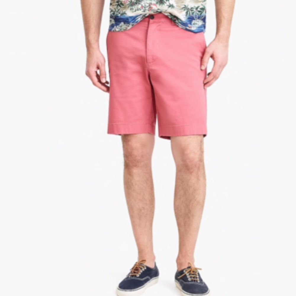 Men’s J.Crew Cotton Stretch Chino 10.5 Inseam Shorts Regular Fit 38 Dusty Red